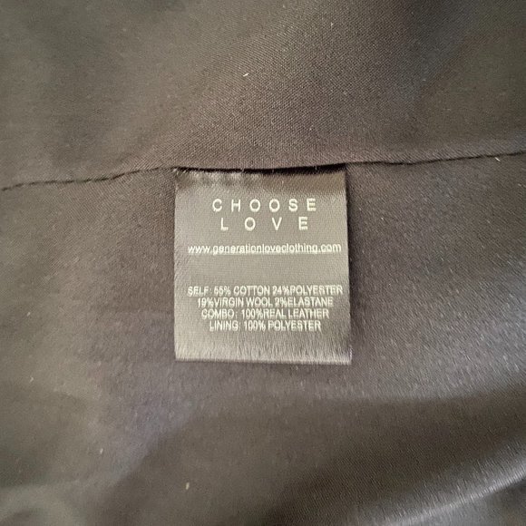 Generation Love Enzo Blazer with Leather Arms and Grey Wool Body. Sz XS EUC - Picture 4 of 16